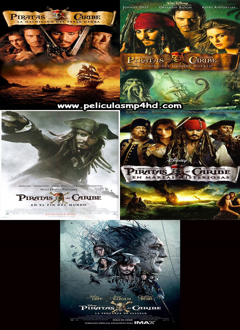 Descargar Película Saga PIRATAS DEL CARIBE (Pirates of the Caribbean) MP4 HD720p Latino