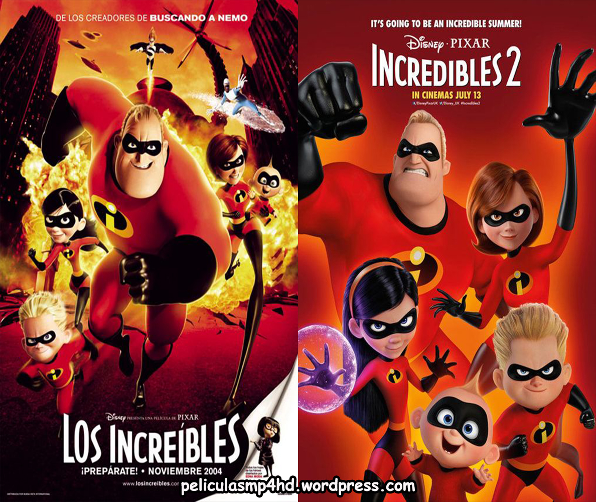 Descargar Saga LOS INCREIBLES (The Incredibles) MP4 HD720p Latino